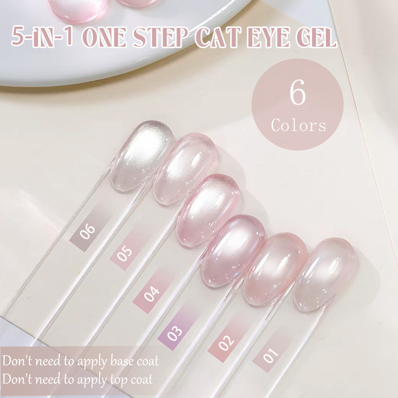 Nail Art One Stroke - SHAKA 1-6 piezas Gel Transparente Efecto