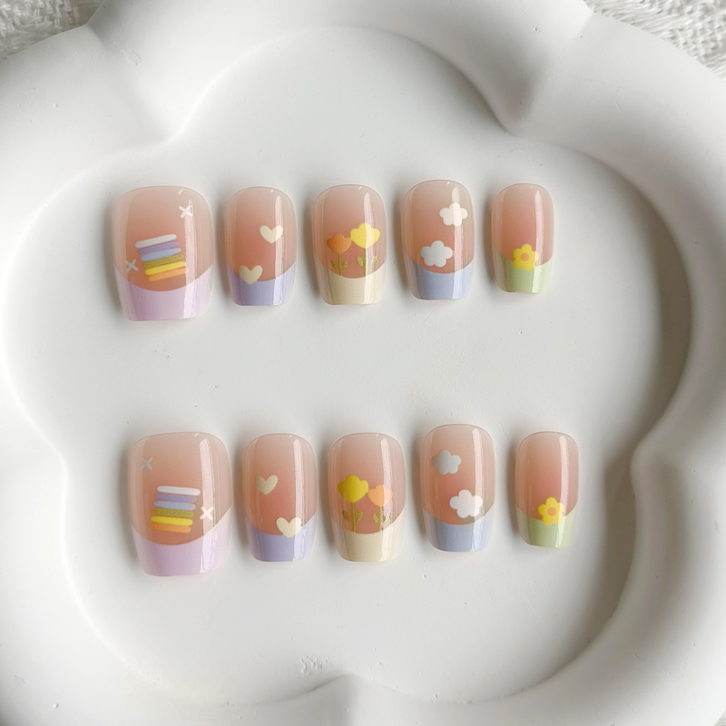 Nail Art French - 10 Uds. Pegatinas de Uñas Postizas