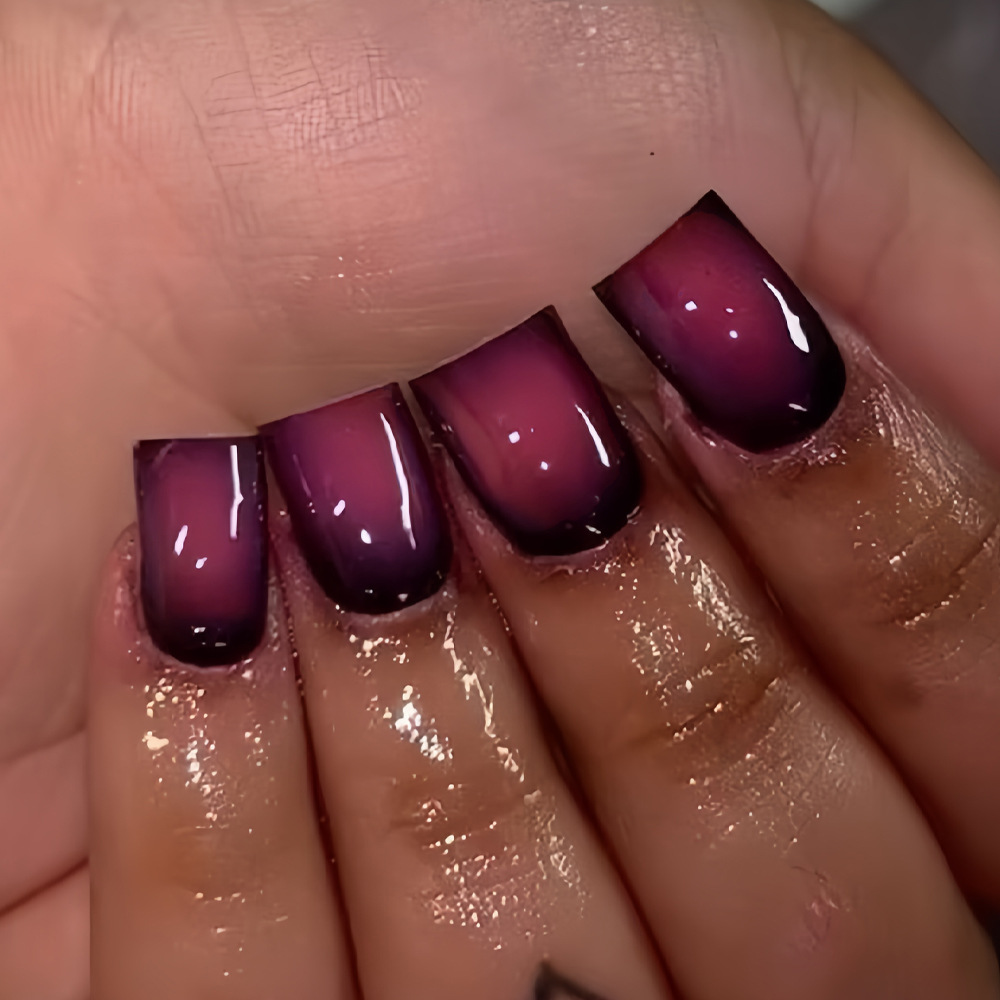 Nail Art French - Uñas postizas cortas cuadradas para mujer,