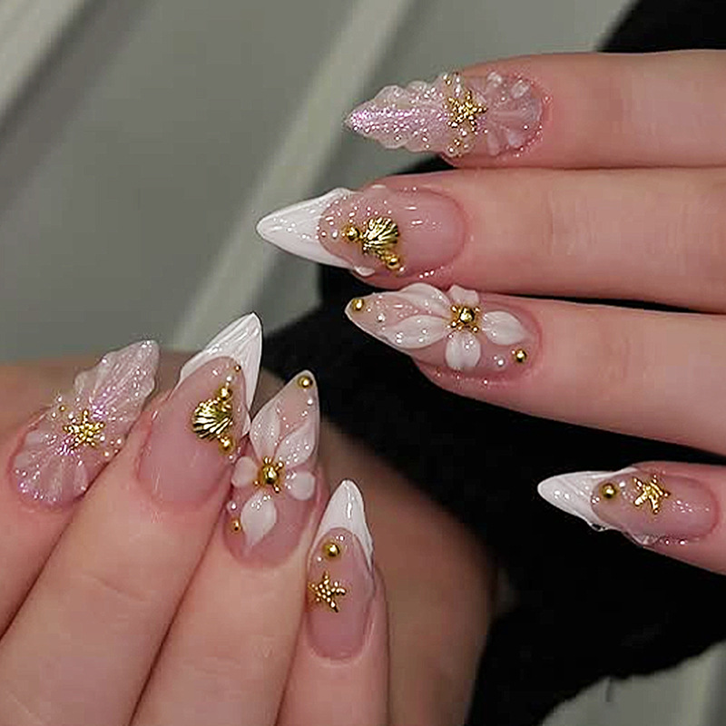 Nail Art Aesthetic - 24 Uñas Postizas de Almendra con