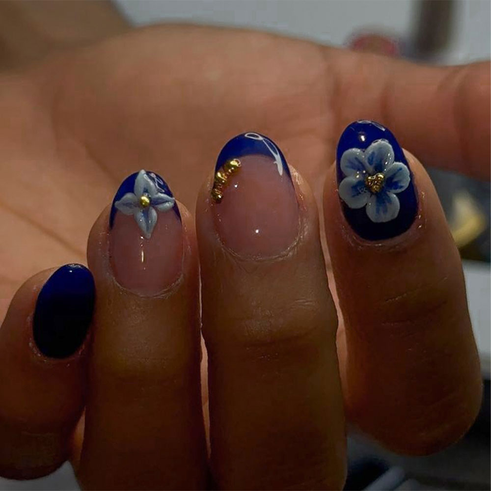 Nail Art Oval - 24 Uñas Postizas Cortas Ovaladas con