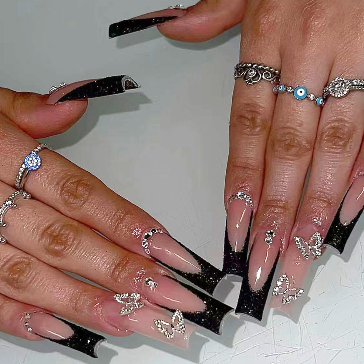 Nail Art French - 24 Uds. Conjuntos de uñas postizas