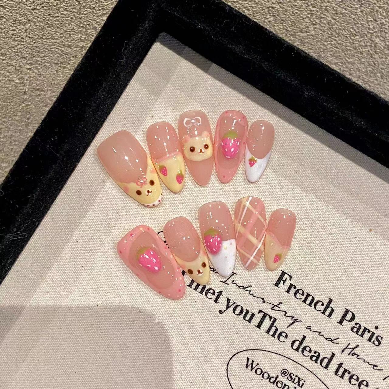 Nail Art Oval - 10 piezas de uñas postizas ovaladas