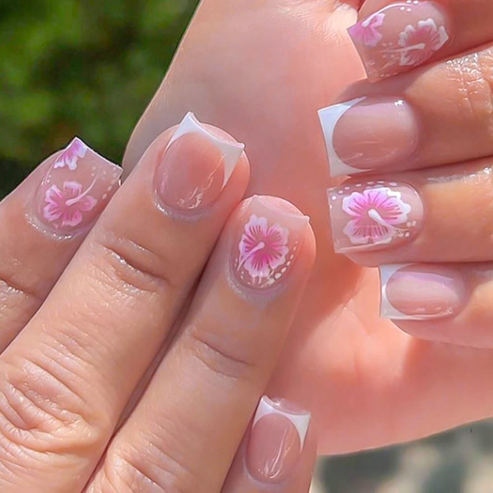 Nail Art Aesthetic - 24 Uds uñas postizas de flores