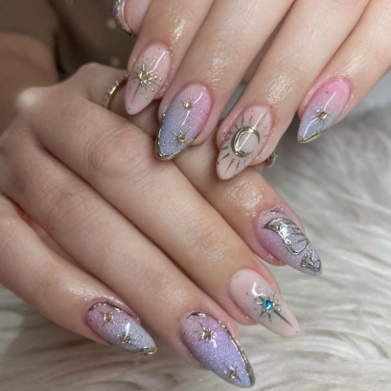 24 Uñas Postizas Adornadas con - Nail Art Gliter reseña y precio