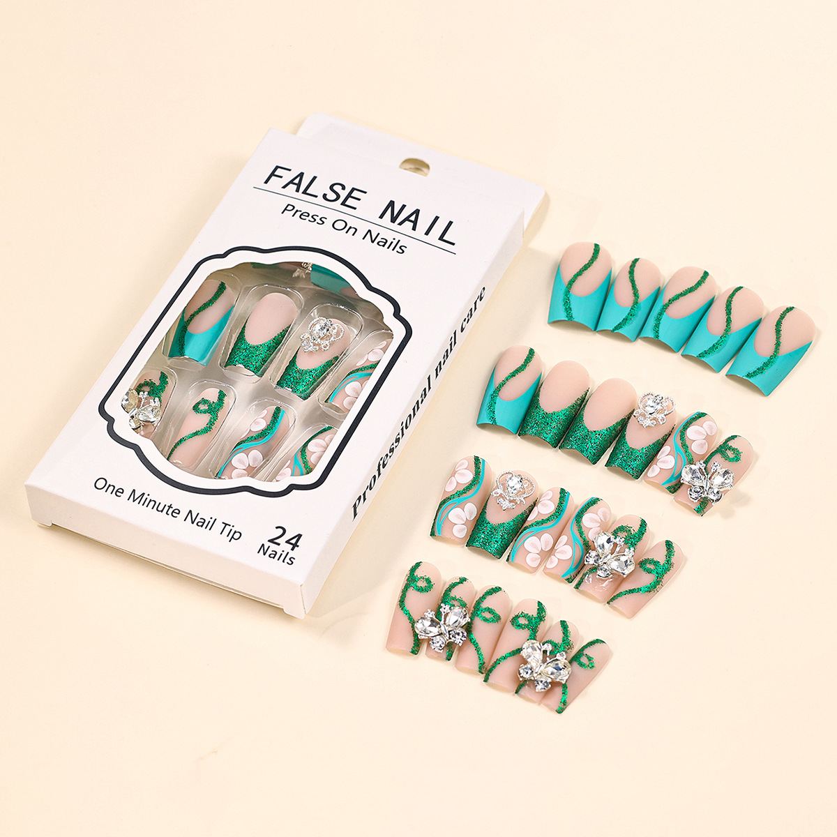 Uñas postizas de bailarina con - Nail Art Gliter reseña y precio