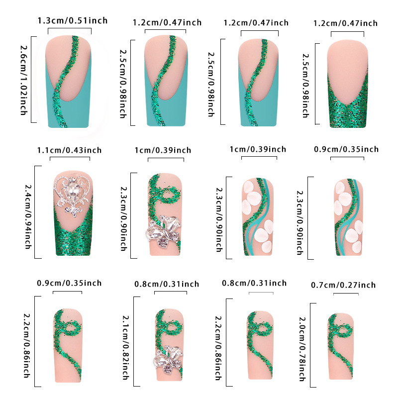 Uñas postizas de bailarina con - Nail Art Gliter reseña y precio