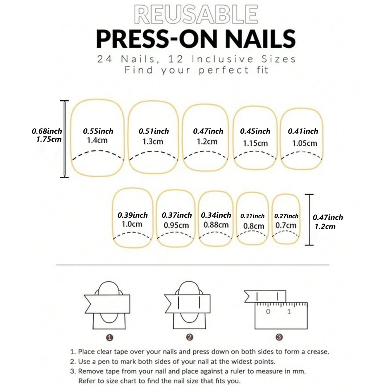 360 Uñas Postizas Cortas Cuadr - Nail Art Gliter reseña y precio