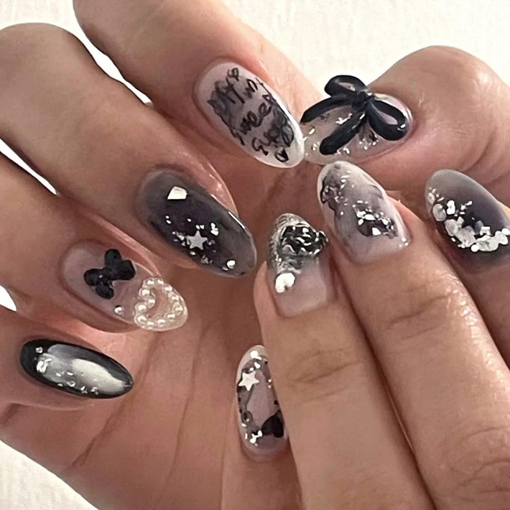 24 Uñas Postizas Dulces con Di - Nail Art Aesthetic reseña y precio