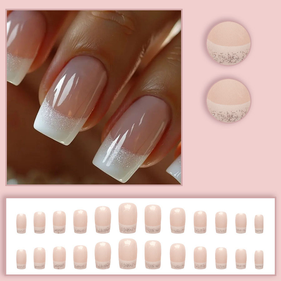 24 piezas/set de uñas postizas - Nail Art Gliter reseña y precio