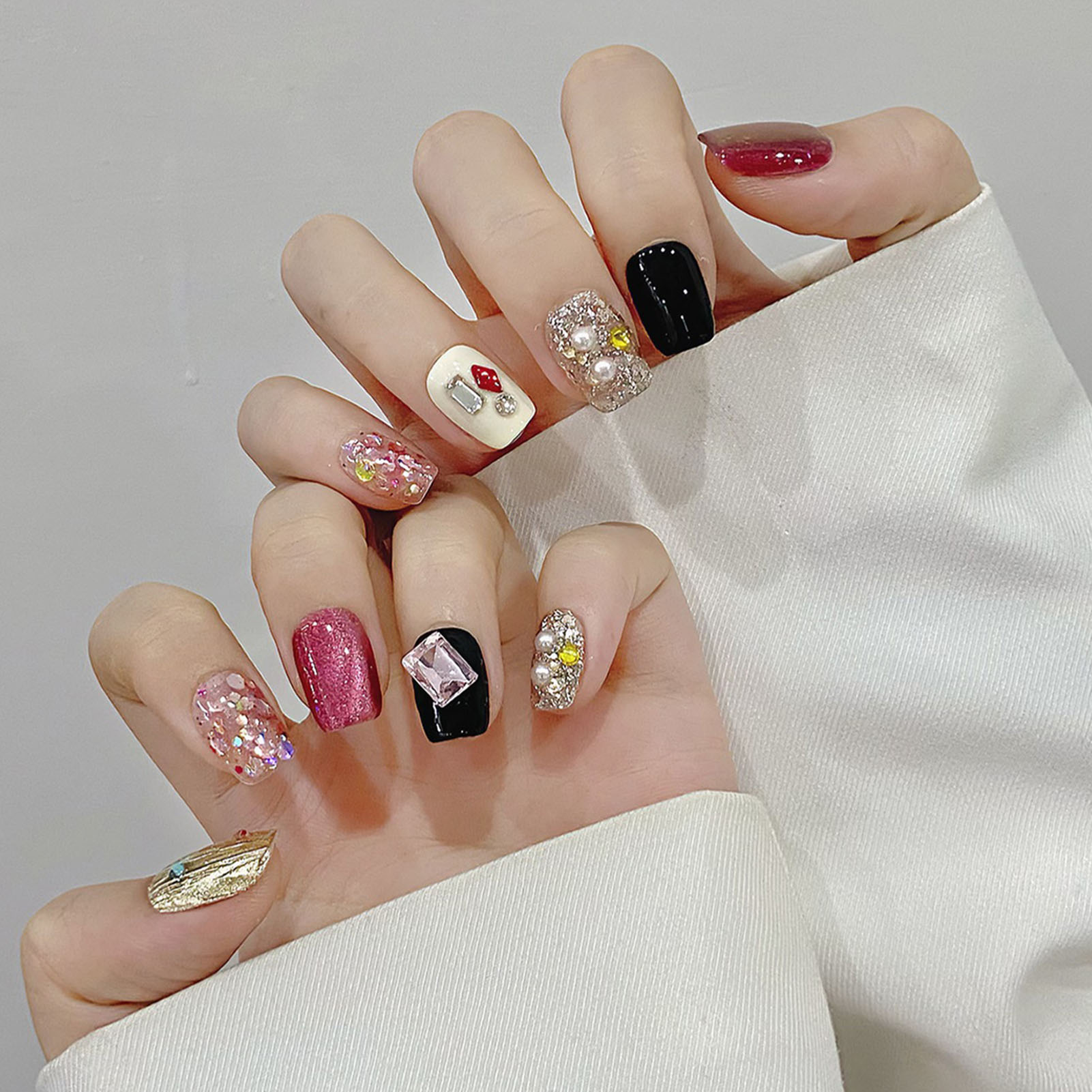 Uñas postizas hechas a mano, U - Nail Art Gliter reseña y precio