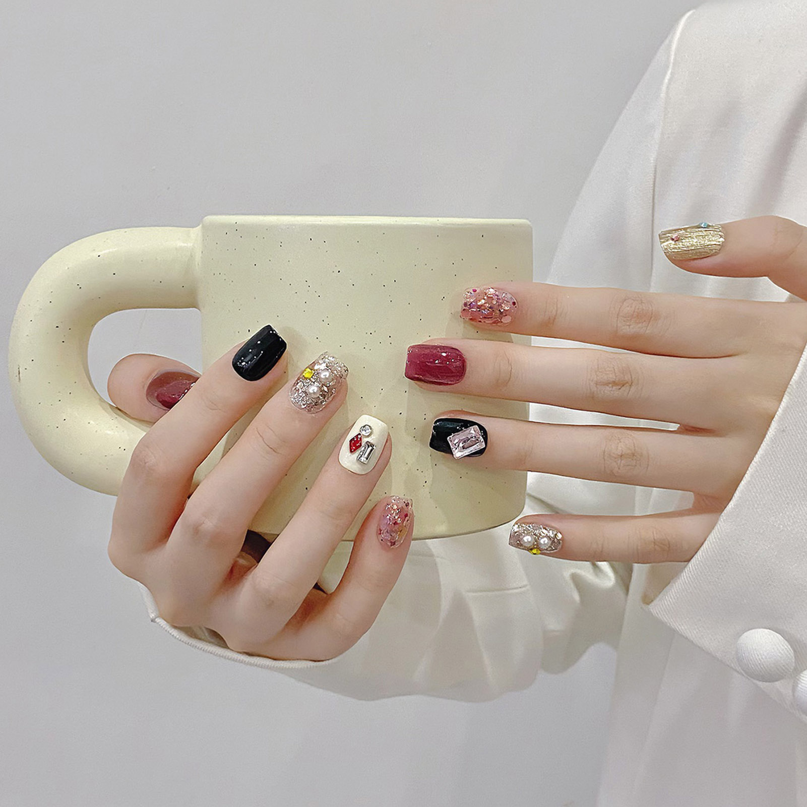 Uñas postizas hechas a mano, U - Nail Art Gliter reseña y precio