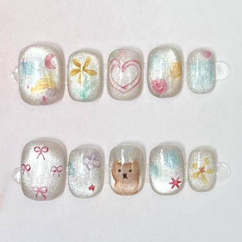 10 Uds. De uñas postizas redon - Nail Art Gliter reseña y precio