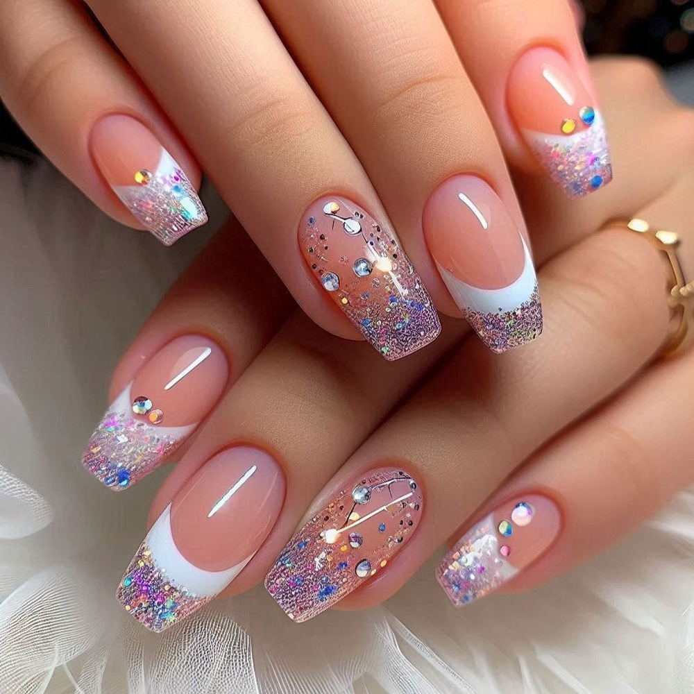 24 unids/set de uñas postizas  - Nail Art Gliter reseña y precio