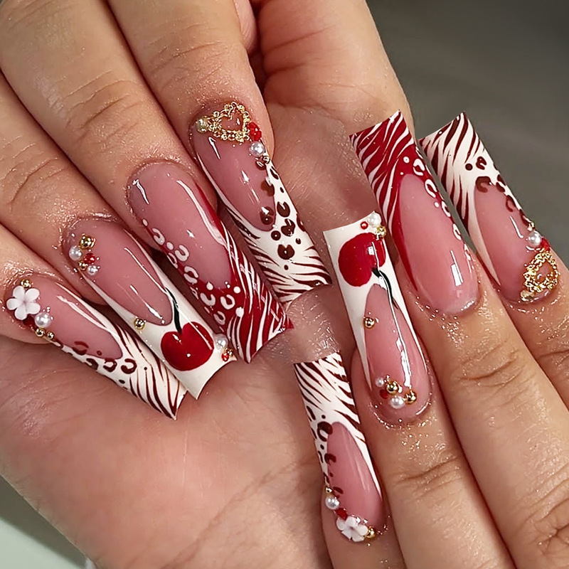 24 Uñas Postizas Largas con Fo - Nail Art Gliter reseña y precio
