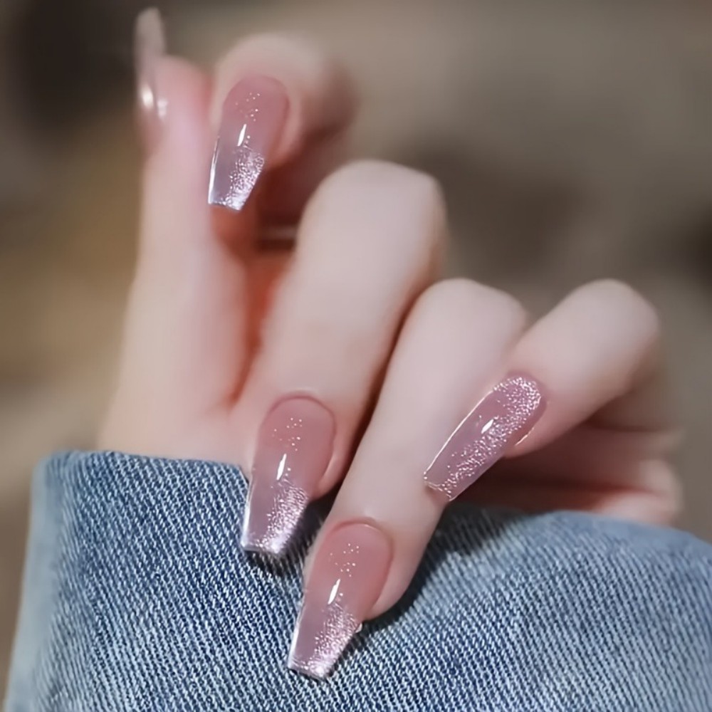 24 Uñas Postizas Largas con Di - Nail Art Gliter reseña y precio
