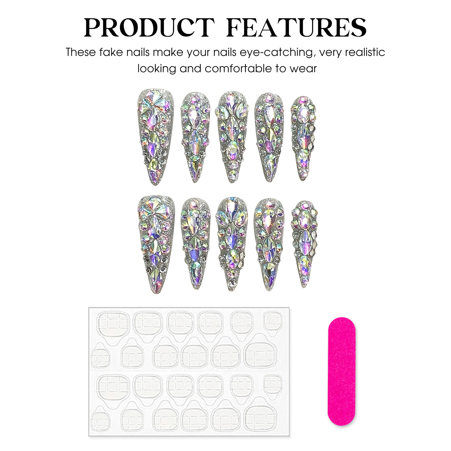 10 Uds. De uñas postizas de ag - Nail Art French reseña y precio