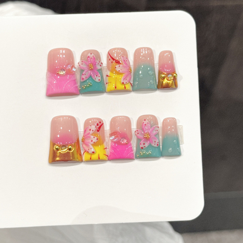 10 Uds uñas postizas estilo oc - Nail Art French reseña y precio