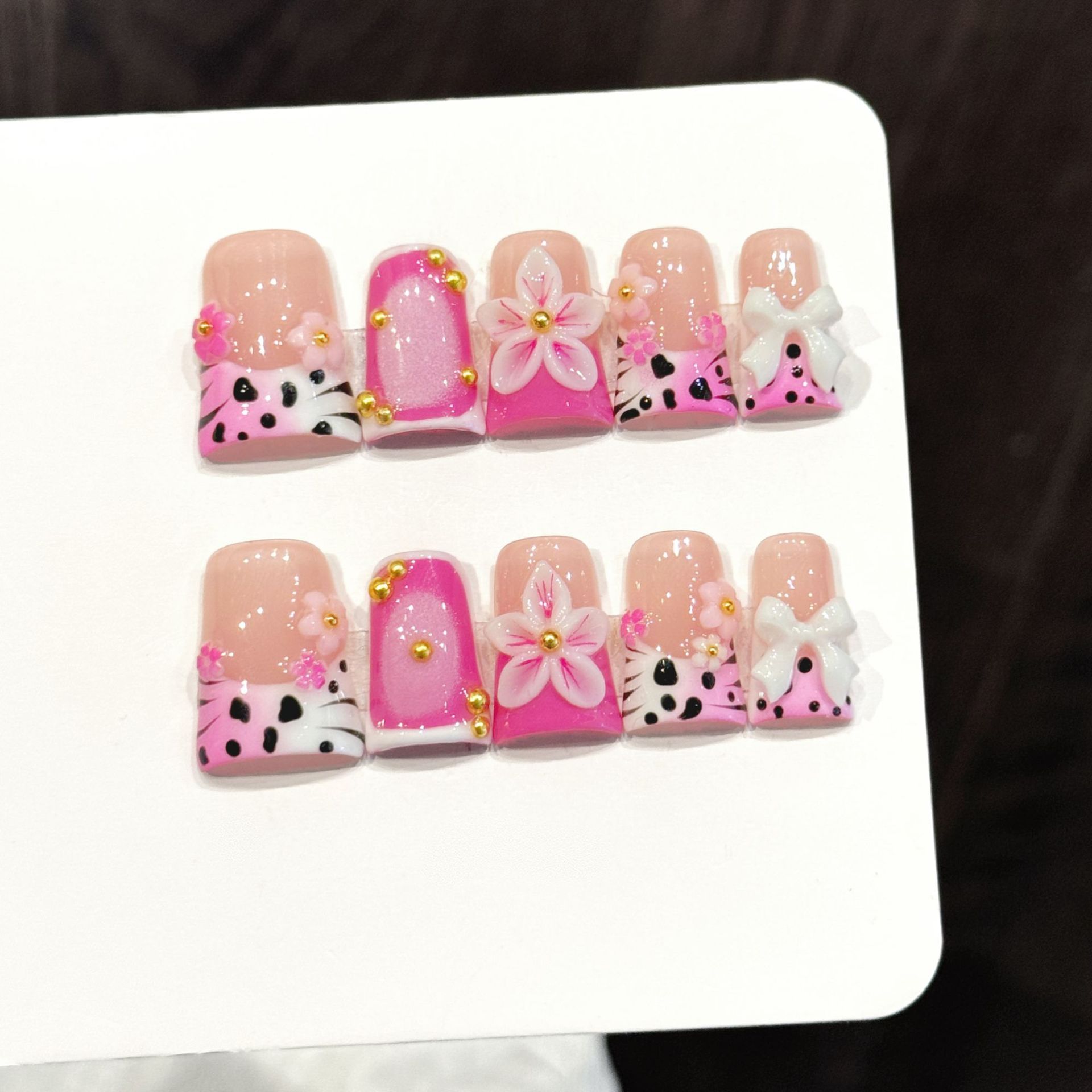 10 Uds uñas postizas estilo oc - Nail Art French reseña y precio