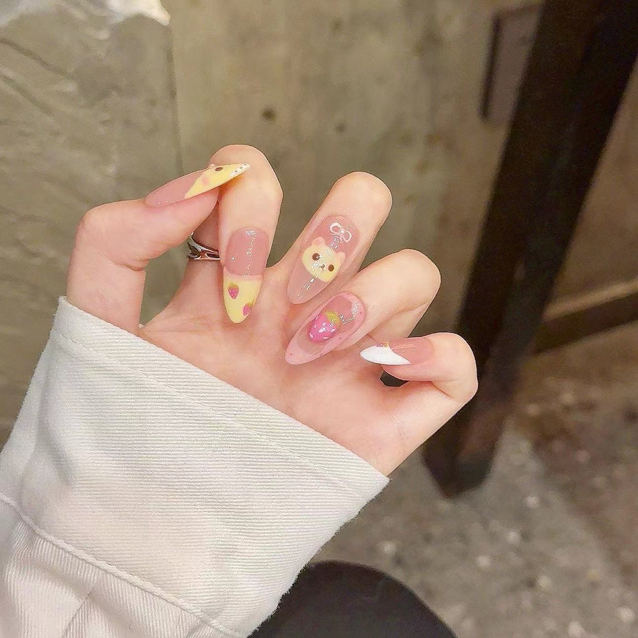 10 piezas de uñas postizas ova - Nail Art Oval reseña y precio