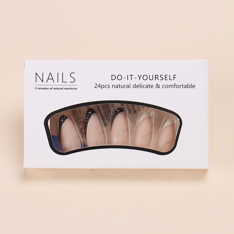 24 piezas de uñas postizas de  - Nail Art French reseña y precio