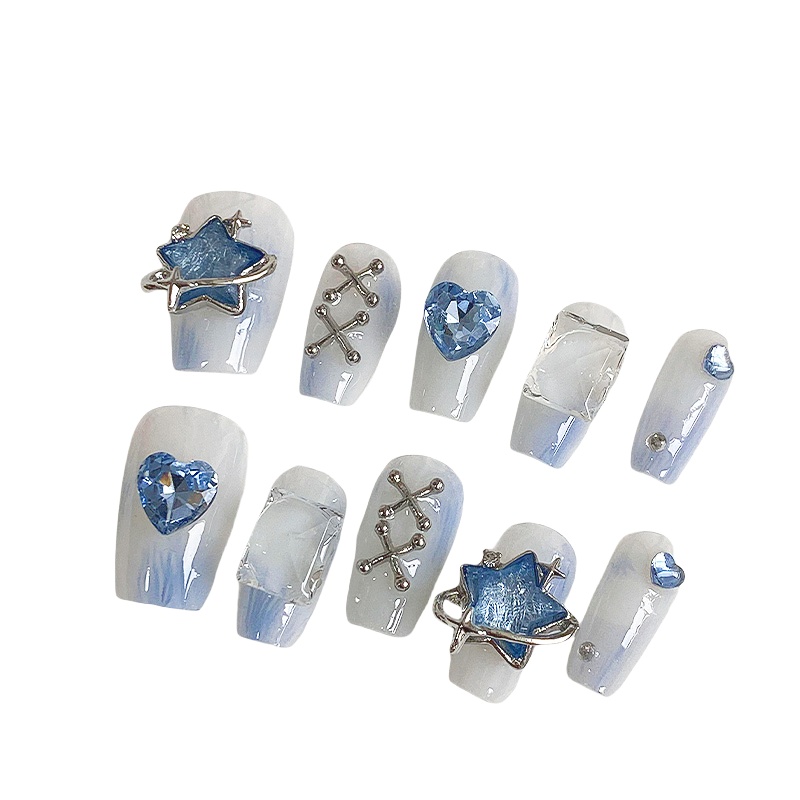 10 piezas de uñas de color azu - Nail Art Maroon reseña y precio