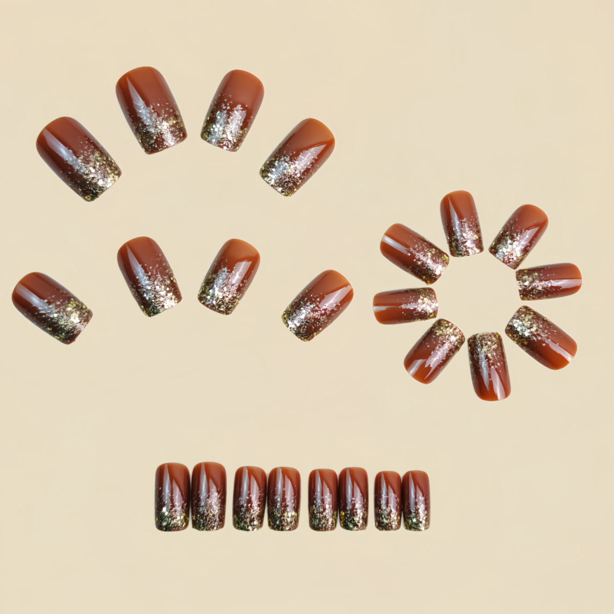 Uñas postizas medianas cortas, - Nail Art Gliter reseña y precio